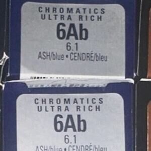 Redken Chromatics Ultra Rich Color 6AB hair color ash blue